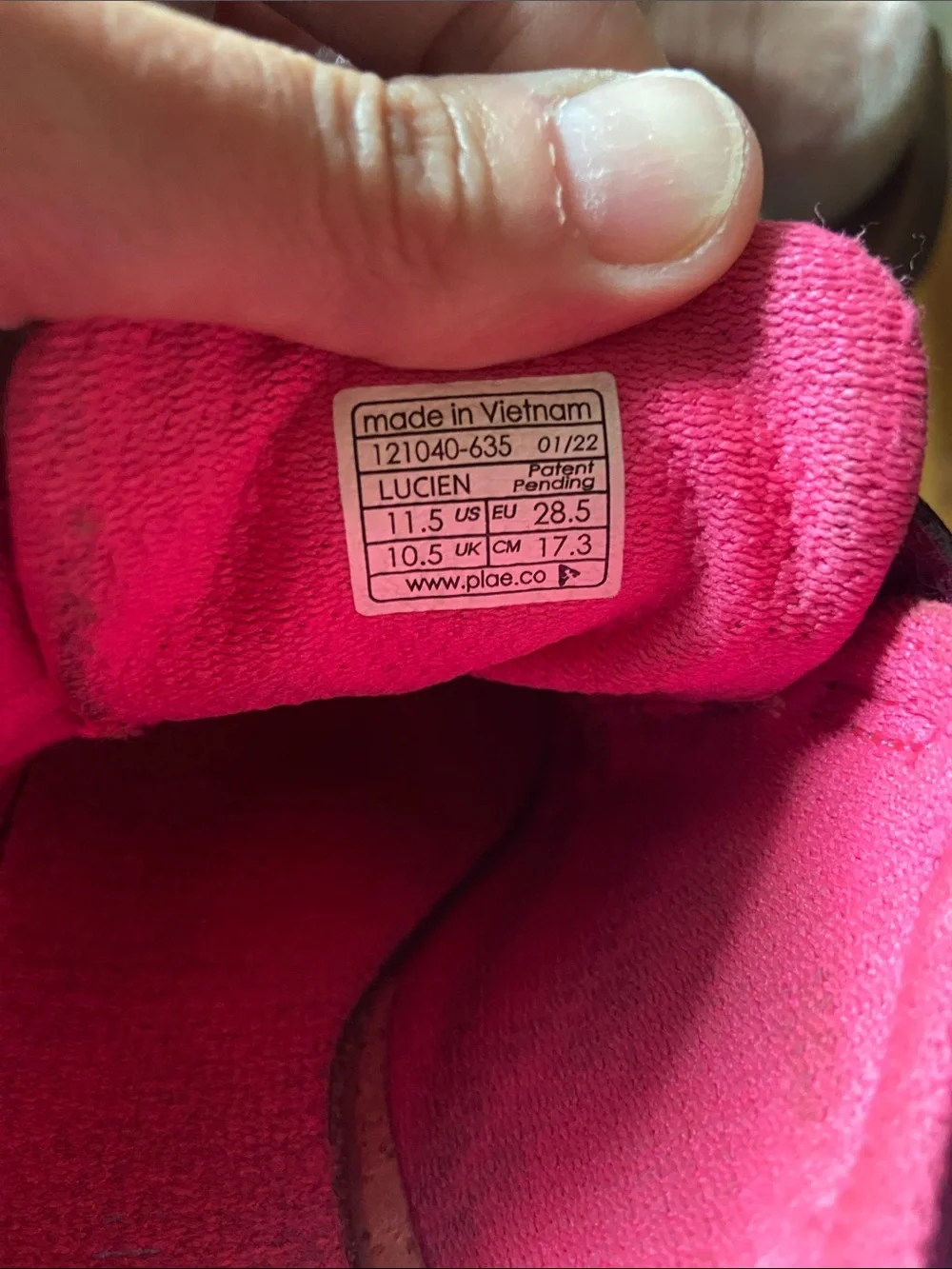 Plae Lucien Kid Pink Festival Fuchsia Velcro Athletic Shoes Size 11.5 Retail $65